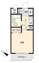 坂戸ダイカンプラザシティ2 1Kの間取図画像