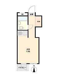 メゾン・元横山 ワンルームの間取図画像