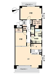 グランヴェール強羅A棟 2LDKの間取図画像