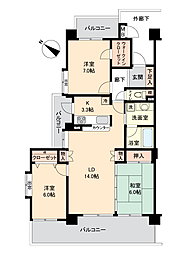 北本駅前ダイヤモンドマンション 3LDKの間取図画像