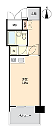 朝日プラザ堤町2 1Kの間取図画像