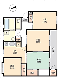 大宮七里グリーンハイツ2号棟 4DKの間取図画像