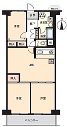 アイビハイツ川口 3LDKの間取図画像