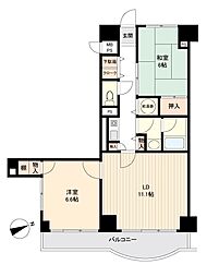 ダイアパレス小湊B棟 2LDKの間取図画像