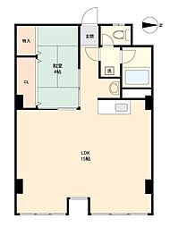 花車ビル中館 1LDKの間取図画像