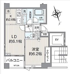 ダイナシティ久我山イースト 1LDKの間取図画像