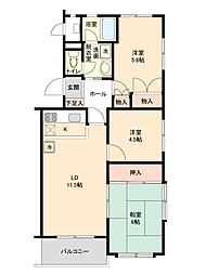 米ヶ袋第2パークマンション 3LDKの間取図画像