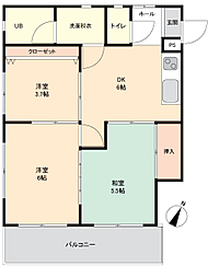 ファーストクラス綾瀬 3DKの間取図画像