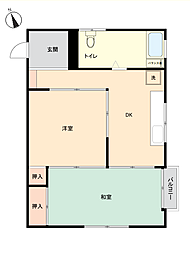 サニーハイツ亀有 2DKの間取図画像