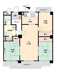 ハイタウン石切E棟 3LDKの間取図画像