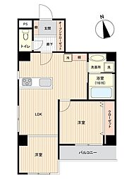 ライオンズマンション東五反田 2LDKの間取図画像