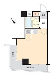 上大岡三和プラザ第2 ワンルームの間取図画像