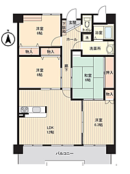 カーサ日新朝宮 4LDKの間取図画像