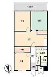 サンライズ宇品 3LDKの間取図画像
