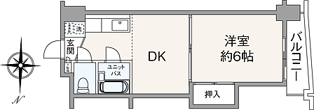 1DK 間取り