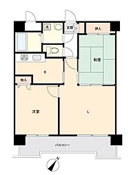 ロマーヌ釧路第二 2LDKの間取図画像