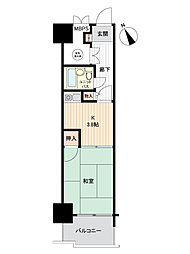 ライオンズマンション片瀬白田 1Kの間取図画像