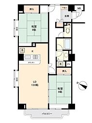 カルム仙石原 2LDKの間取図画像
