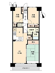 ネオハイツ名和 3LDKの間取図画像