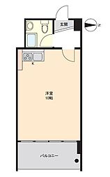 茅ヶ崎シーサイド・パレス ワンルームの間取図画像