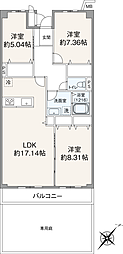 東武みよしみずほ台サンライトマンション西の街E棟 3LDKの間取図画像