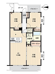 クリオ西寺尾壱番館 3LDKの間取図画像