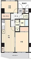 朝日プラザ座間 2DKの間取図画像