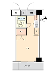 オクトワール長岡中央 ワンルームの間取図画像