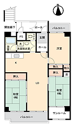 潮見が丘ハイツ 3LDKの間取図画像