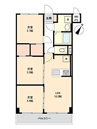 ブラッサムコーポ藤ヶ丘 3LDKの間取図画像