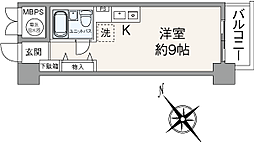 五反田グリーンハイツ ワンルームの間取図画像