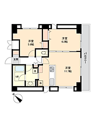 ヴェルト日本橋3 2LDKの間取図画像