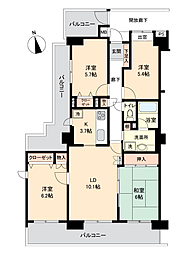 コープ野村ヒルズ川内 4LDKの間取図画像
