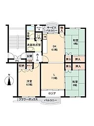 西武狭山グリーンヒル12号棟 3LDKの間取図画像