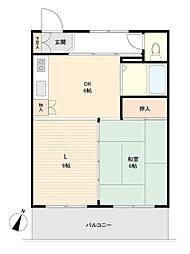 東横レジデンス 1LDKの間取図画像