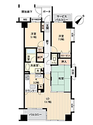 葛西パークサイドアベニュー 3SLDKの間取図画像
