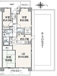 市川大野パークハウス 3LDKの間取図画像
