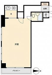 メイゾン麹町 1Kの間取図画像