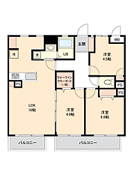 ライオンズマンション多摩川河辺第2 3LDKの間取図画像