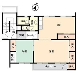 高陽ニュータウン第一分譲住宅D 2LDKの間取図画像