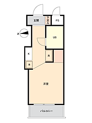 スカイコート武蔵小杉6 ワンルームの間取図画像