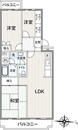 春日部ハウス1号棟 3LDKの間取図画像