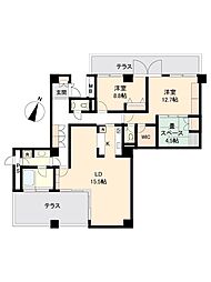 スコーレ熱海B 3LDKの間取図画像