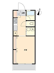 日吉ときわ台コーポ 1Kの間取図画像