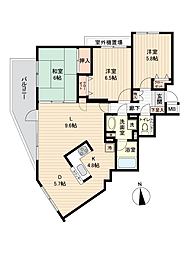 リーベスト勝田台エルベールの街B棟 3LDKの間取図画像