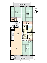 みずほ台団地6-1 3LDKの間取図画像
