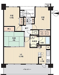 ゼファーグリーンアイルグランデフォート 3LDKの間取図画像