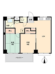 ときわ第一マンション 2LDKの間取図画像