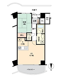 サンマリーナ千倉 1LDKの間取図画像