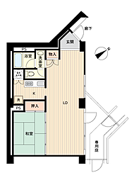 ルシオン伊豆宇佐美 1LDKの間取図画像